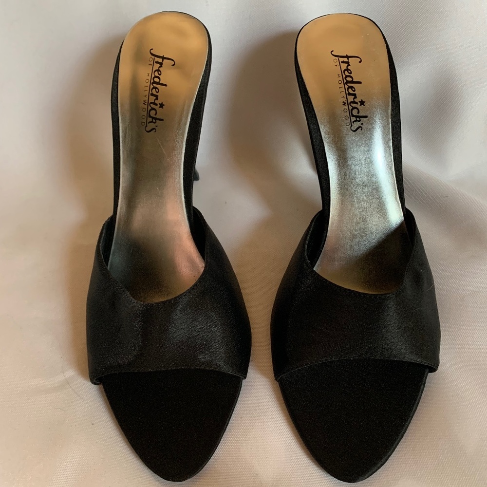 Frederick’s of Hollywood Black Satin Heels!